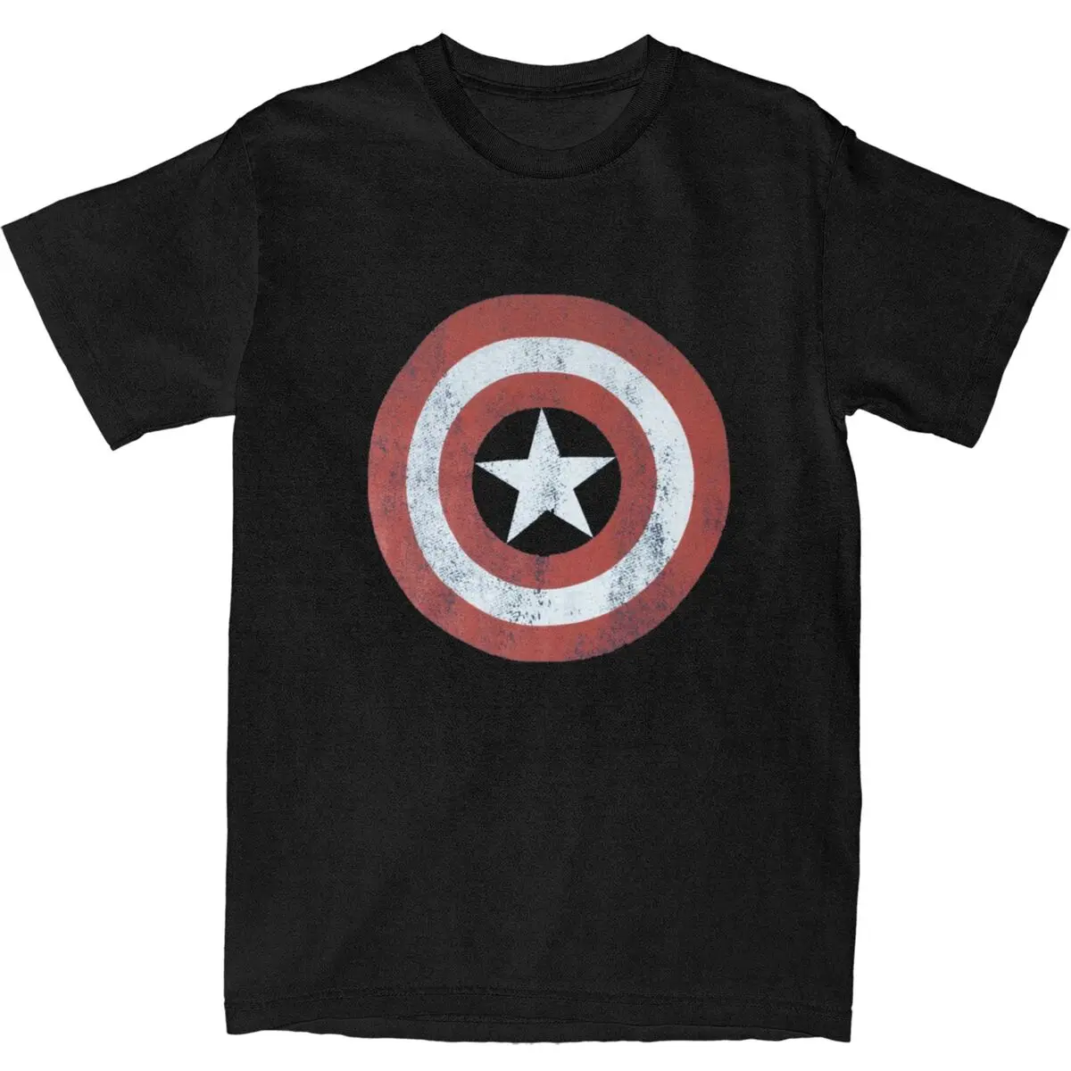 Captain America Shield T Shirt Harajuku T Shirts Short Sleeve Y2K Retro Tops Summer Cotton O Neck Plus Size 5XL Clothing