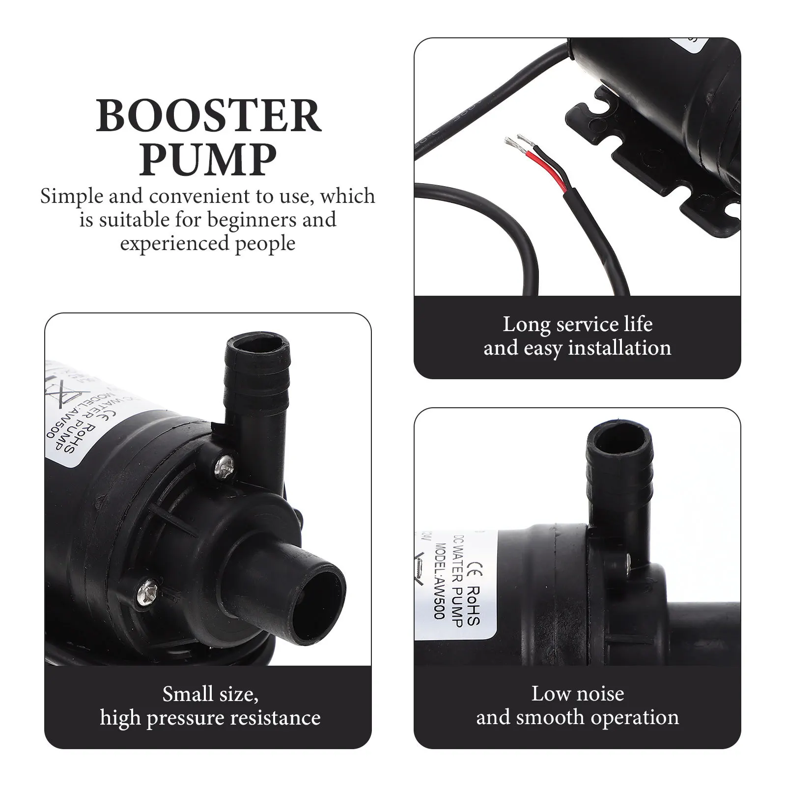 

Durable Solar Booster Pump Submersible Noise Reduction Long Life Brushless Motor Aquarium Water Circulation