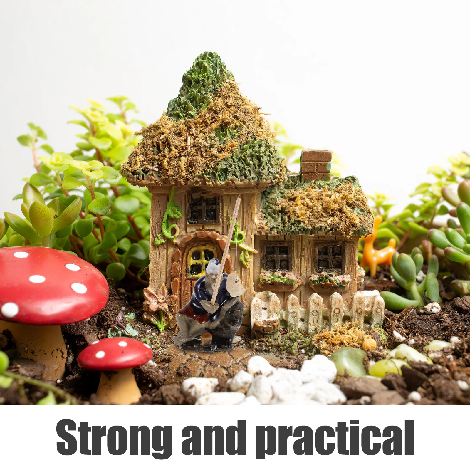 

2Pcs Miniature Landscape Ornaments Handcrafted Ceramic Fishing Man Sculptures for Garden Pond Fish Tank Bonsai Decor Asian Zen