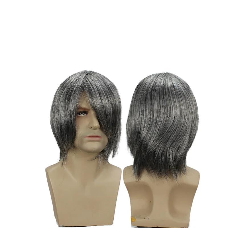 

Короткие мужские повседневные волосы, полный парик, вьющиеся черные парики