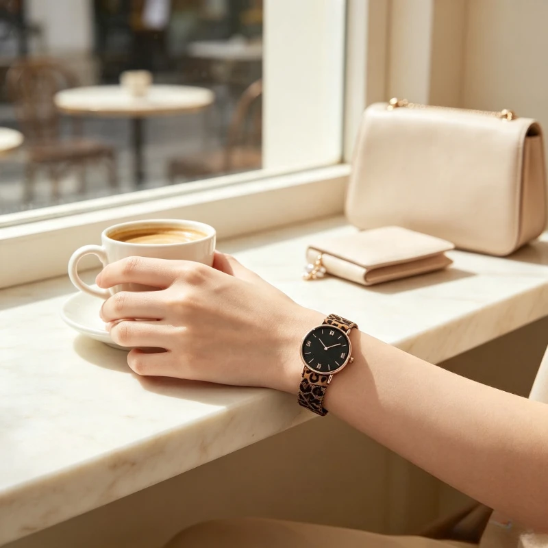 Elegant Women Watch Vintage Leopard Pattern Band Round Roman Dial Analog Quartz Wristwatches for Woman Fashion Ladies Watch Gift