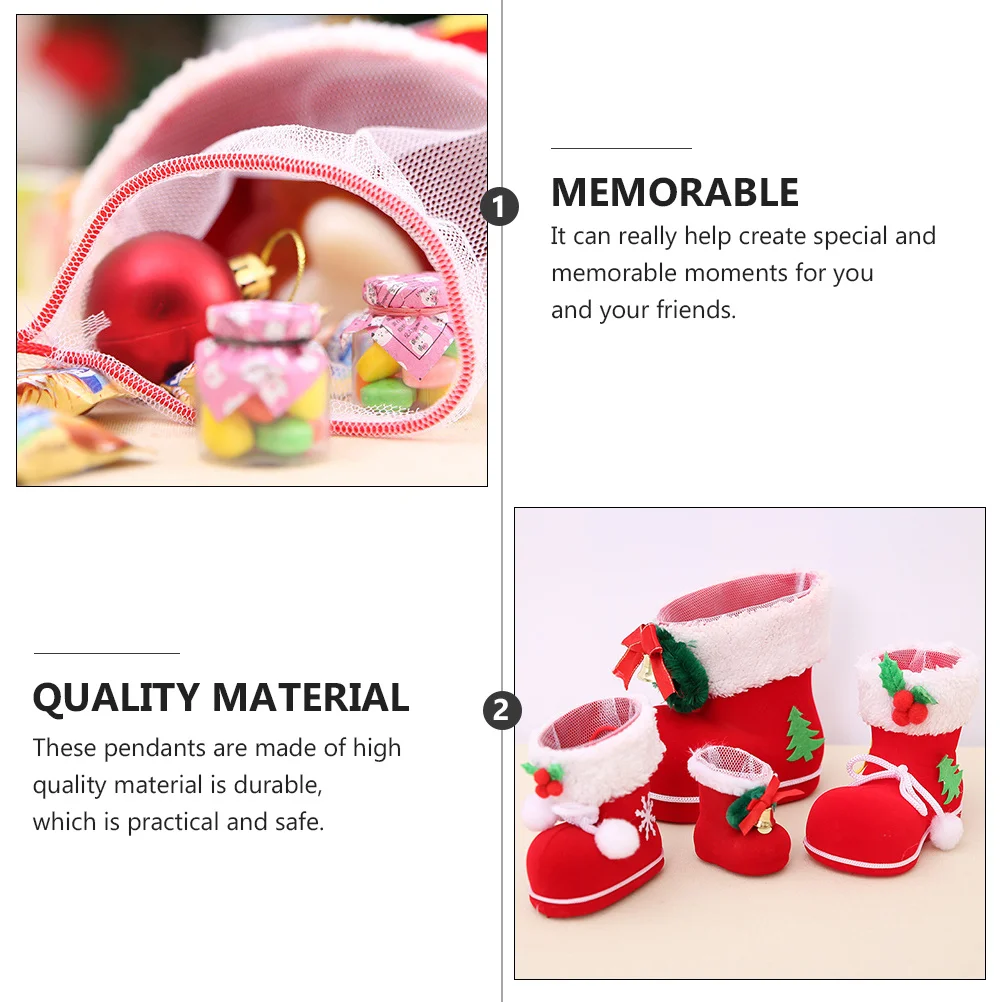 

4Pcs Christmas Boots Pendant Adorable Hanging Decoration for Tree Living Room Xmas Ornament Christmas Tree Decorations