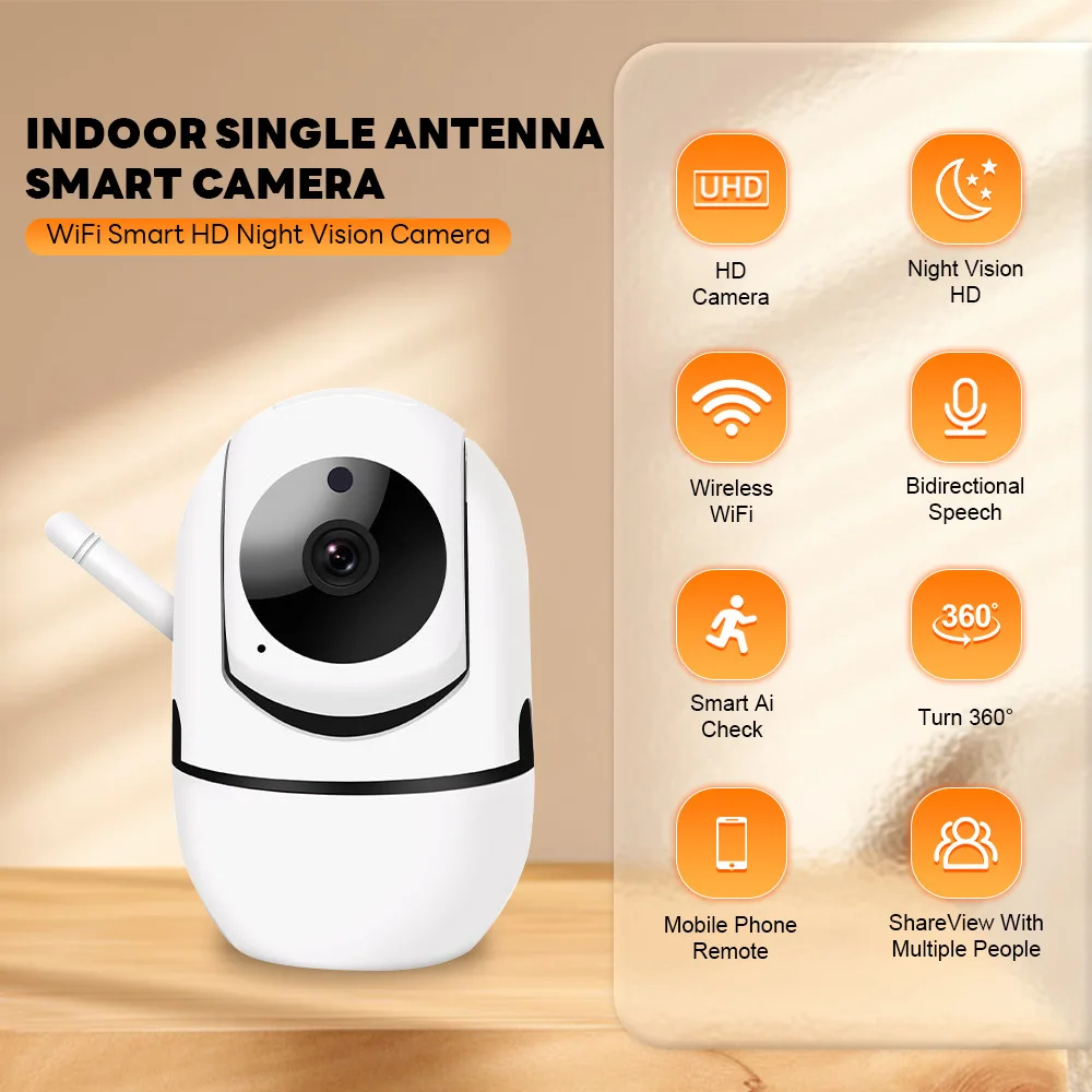 

Беспроводная Wi-Fi интеллектуальная камера наблюдения Инфракрасный мониторинг ночного видения высокой четкости Удаленная камера Защита безопасности