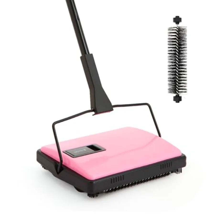 

Manual Carpet Sweeper Cleaner Household Sweeper with Extra Brush Lightweight Hand Push Non-Electric for Home Office LowandUnder