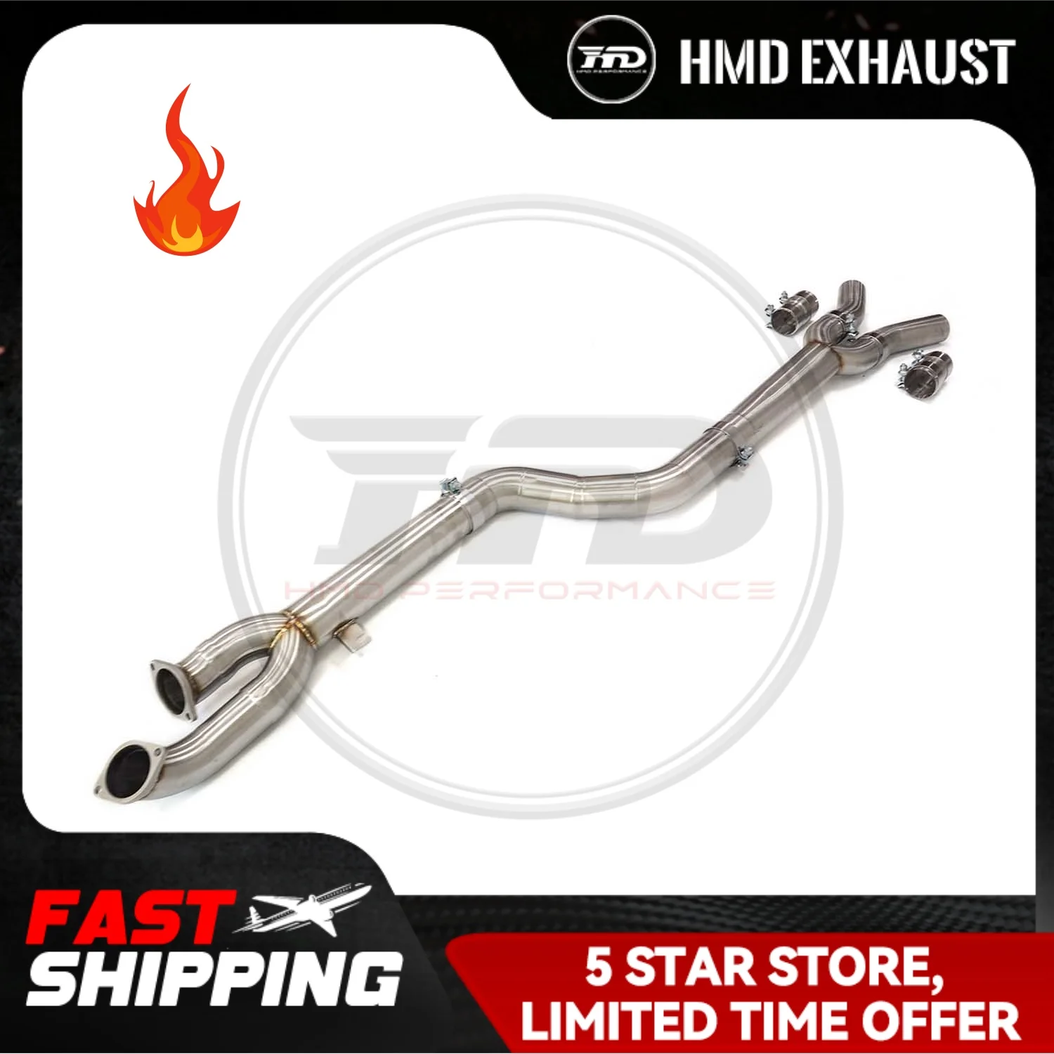 

System Performance Catback For BMW M3 M4 G8X Muffler With Valves And Tips HMD Stainless Steel Exhaust System