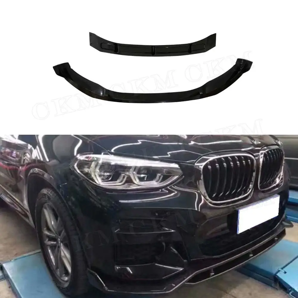 

Carbon Fiber Front Bumper Lip Chin Spoiler ABS Guard Covers for BMW X3 G01 X4 G02 M Sport 2019-2021