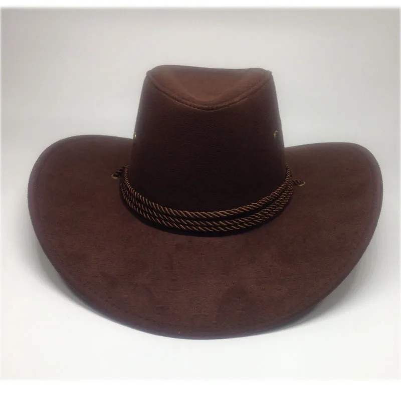 Western Cowboy Hat, Suede Outdoor Sun Hat for Men, Men's Riding Hat