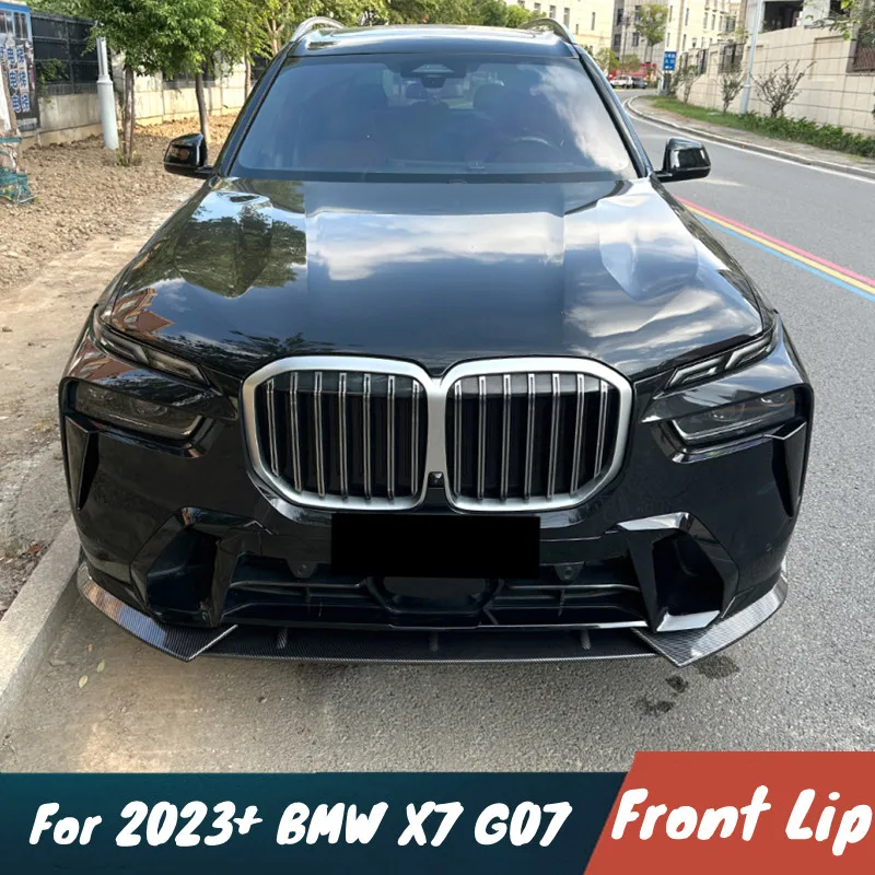 

For BMW X7 G07 LCI M Sport 2023+ Car Front Bumper Lip Chin Spoiler Protective Cover Body Kit Exterior Tuning Accessories