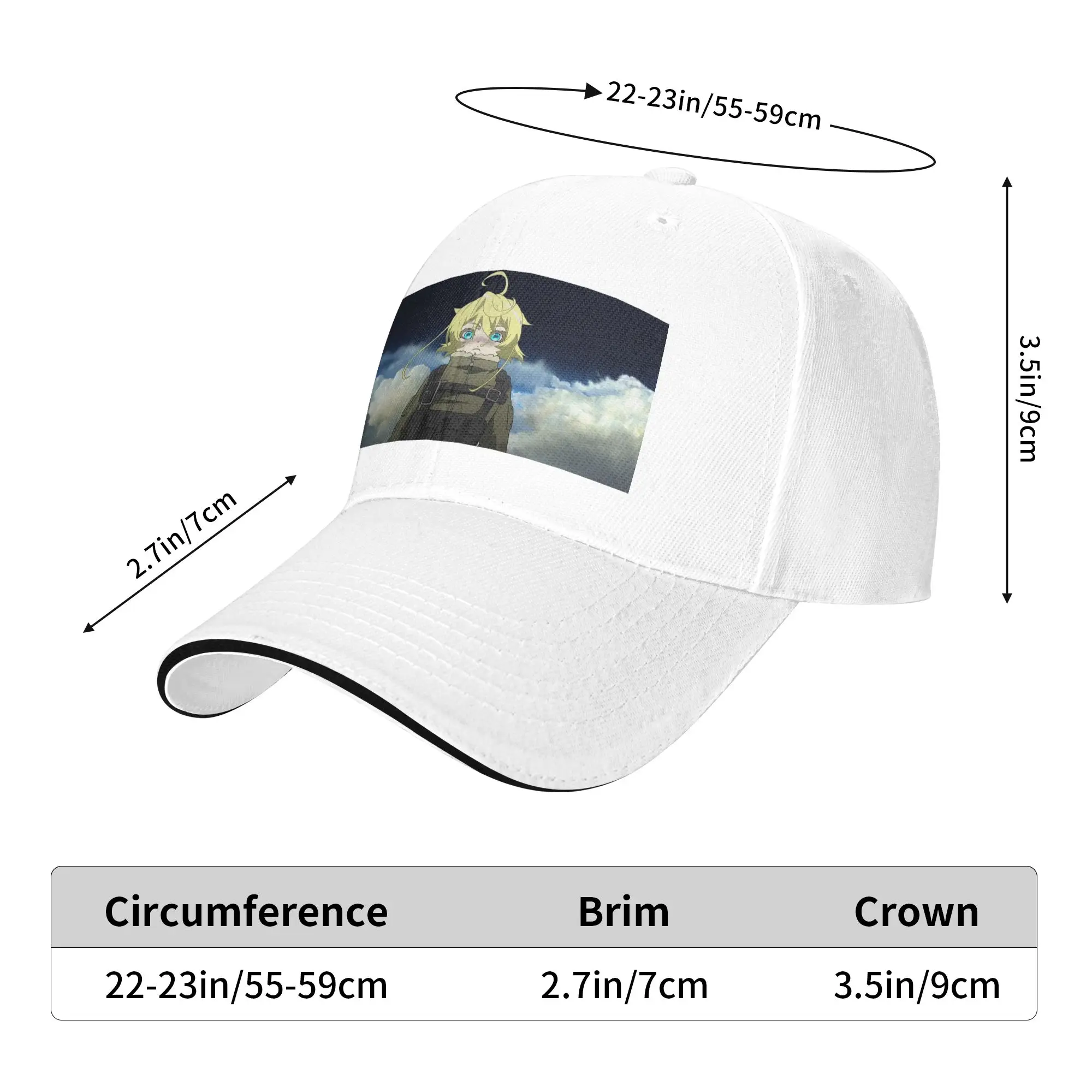 Saga Of Tanya The Evil Anime Cap Casual Baseball Caps Adjustable Hat Hip Hop Summer Unisex Baseball Hats Customizable