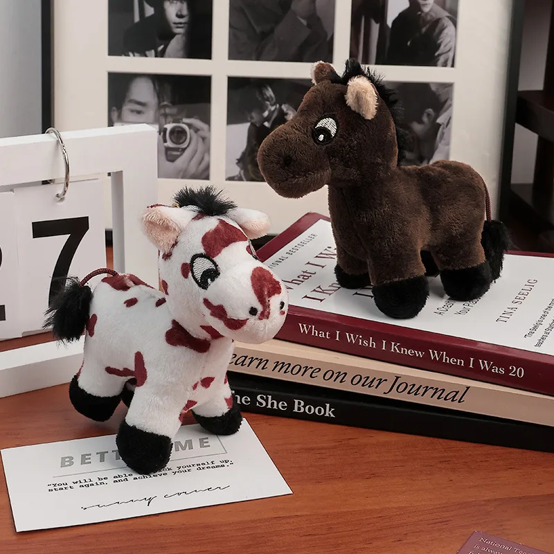 Novos cavalos brinquedos de pelúcia chaveiro pendurado decoração ​ ​ Animal de pelúcia cavalo chaveiro bonito pônei boneca mochila ornamentos pingente crianças brinquedo