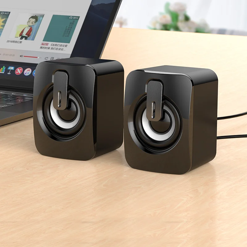 Altavoces de ordenador con cable USB, caja de sonido de PC, micrófono estéreo HIFI, altavoz de 2 pulgadas con luz LED para Audio de ordenador de escritorio