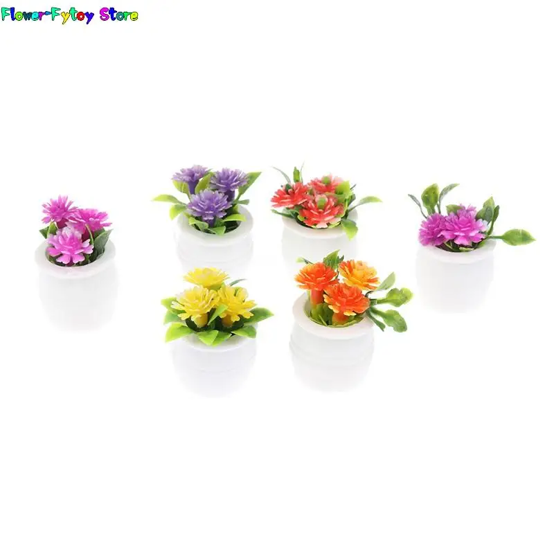 1/3 قطع/مجموعة مصغرة بيت الدمية 1:12 أصيص نباتات خضراء زهور مزروعة إكسسوارات ديكور منزلي عشوائية - 6