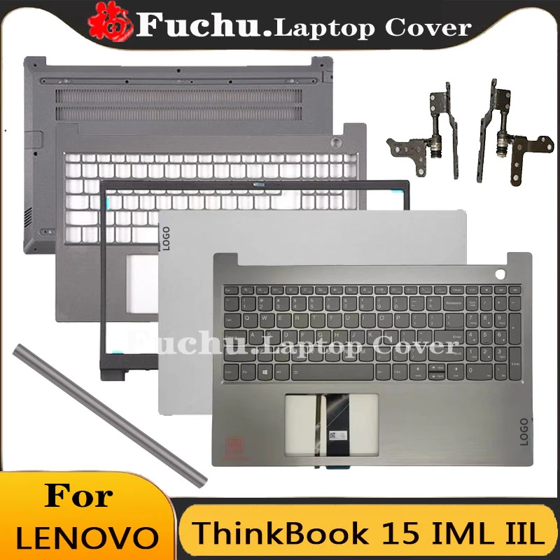 capas para notebook para lenovo thinkbook 15 15 iil 15 iml tampa traseira lcd moldura frontal estojo superior partes inferiores substituir parafusos cinza 2023 01