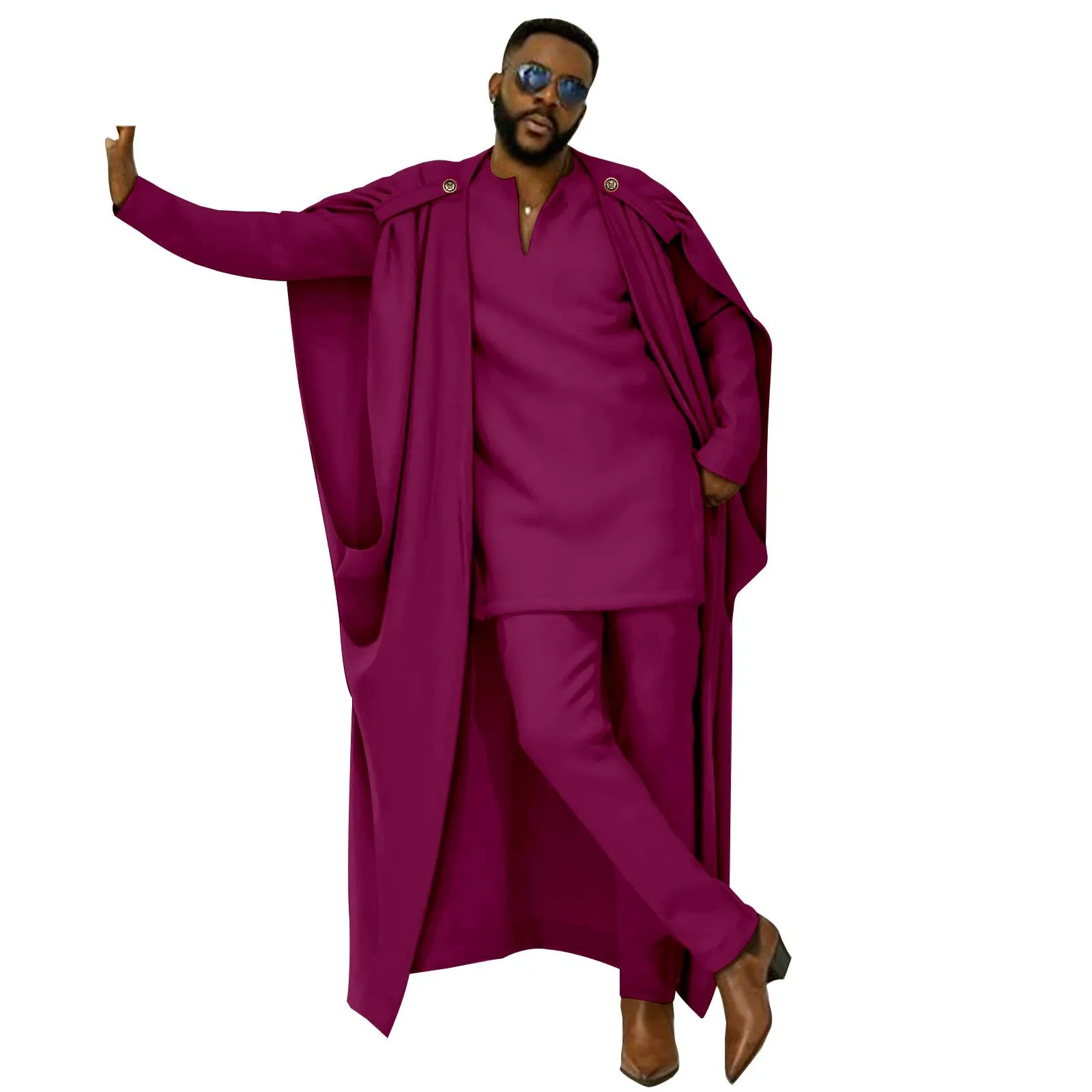 الملابس التقليدية للرجال الأفريقيين 3 قطعة مجموعة Dashiki قميص + السراويل أنقرة Agbada رداء التراث وتتسابق الدعاوى الأفريقية