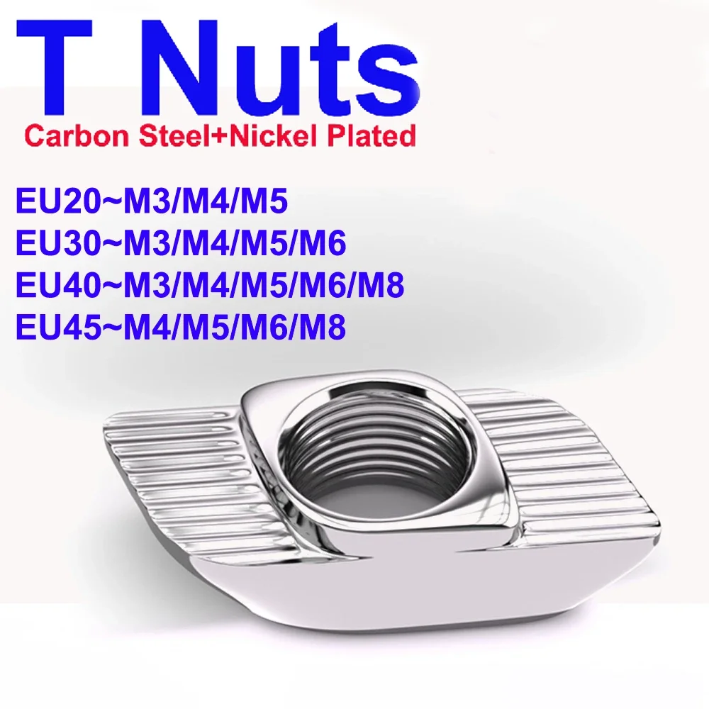 

EU20/30/40/45 Aluminum Extrusion Slot T-nut M3-M8 Sliding Hammer Nut Drop In Fasten Connector for 2020 3030 4040