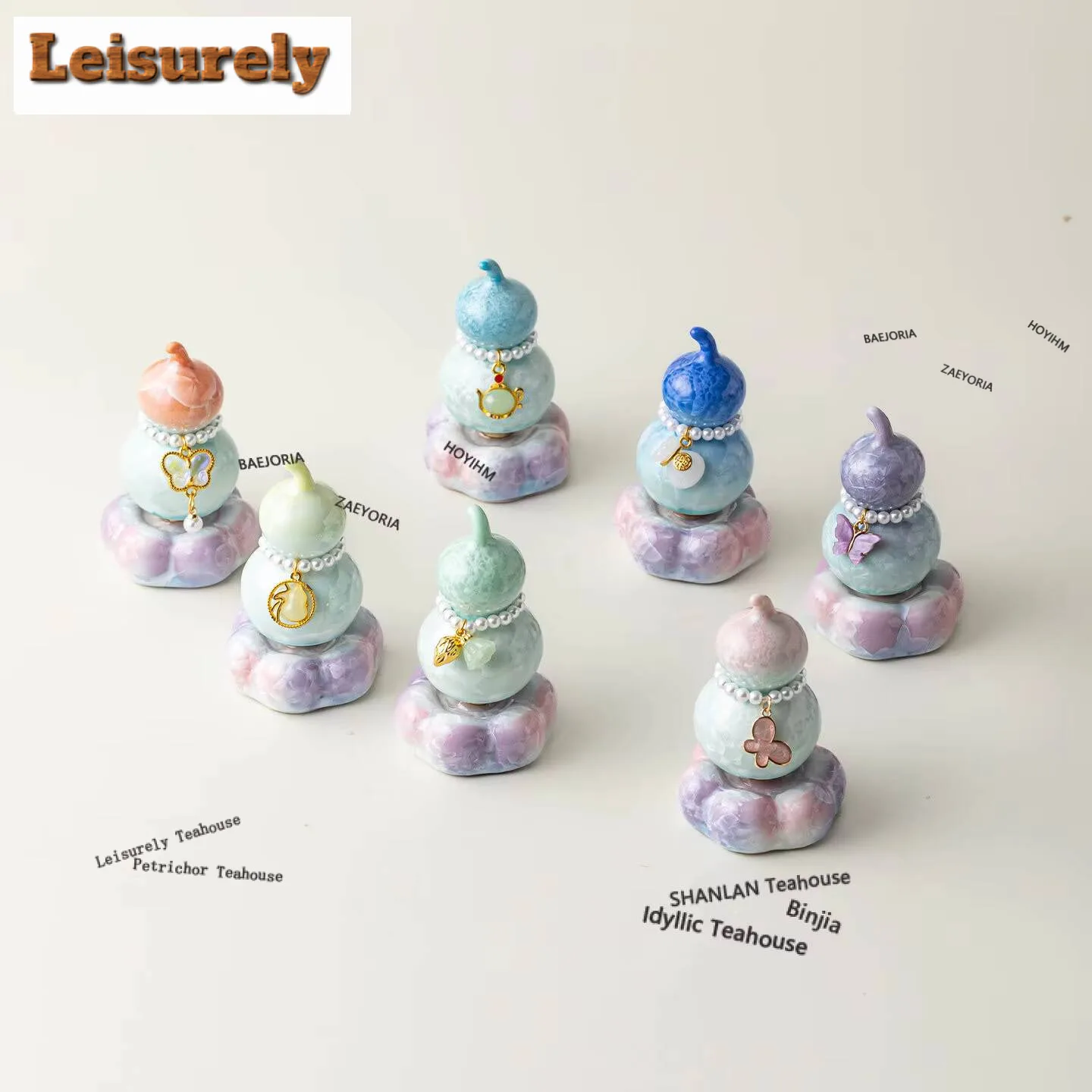 

Kiln Change Crystal Glaze Gourd Rotating Tea Pet Retro Fish Tank Landscaping Tea Figurine Play Toys Tea Statue Ornaments Craft