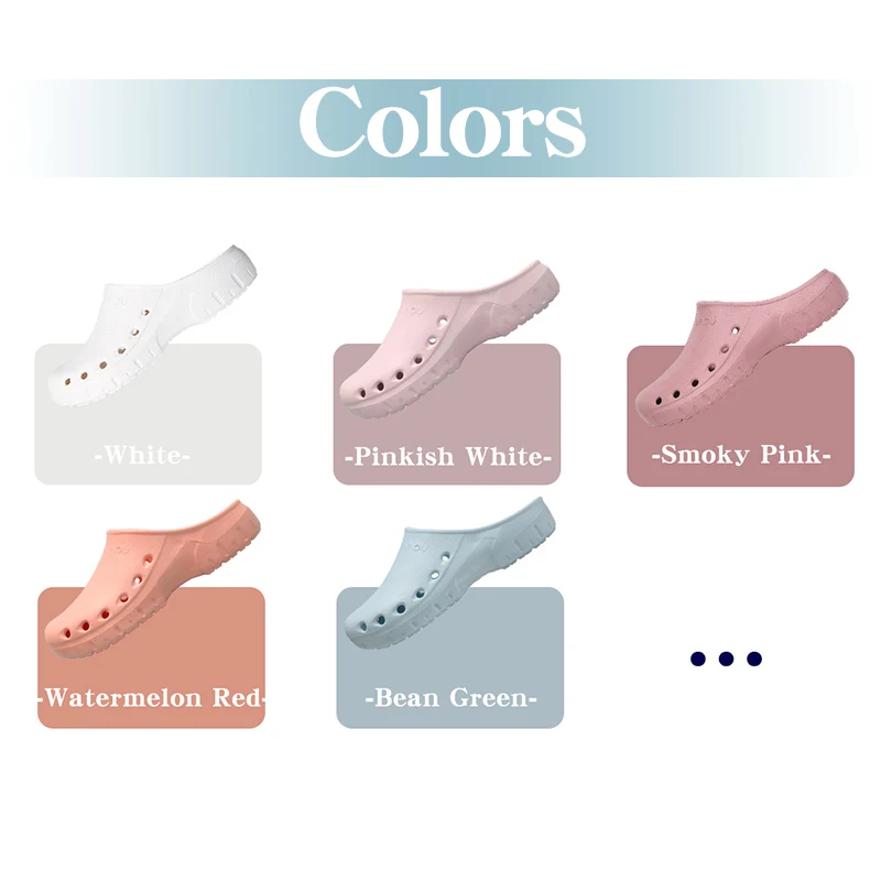 Pink Nurse Scrub Slippers Non-slip Lightweight Hospital Doctor Clogs Dental Clinic Footwear Medical Surgical Shoes EVA 5X01-03