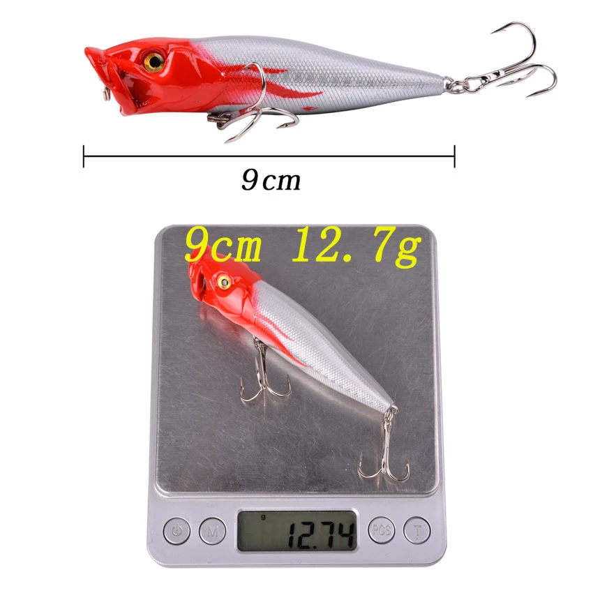 Aorace 1pcs Big Popper Fishing Lure Artificial Fishing Bait Crankbait Wobbler High Carbon Steel Hook Fishing Lures