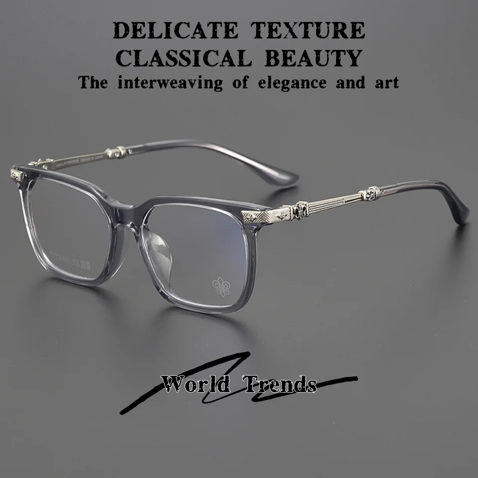 2026 Fashion Brand Retro Carving Design Acetate Men's Luxury Eyeglass frame Casual Daily Women's Transparent Decorative Glasses