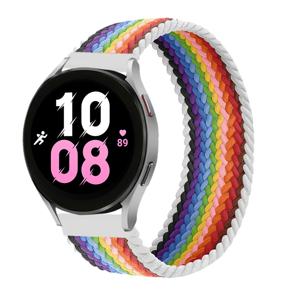 20mm 22mm Braided Loop Strap for Samsung Galaxy Watch 6 4 5 Classic Active 2 nylon smart watch bracelet Amazfit bip watch band