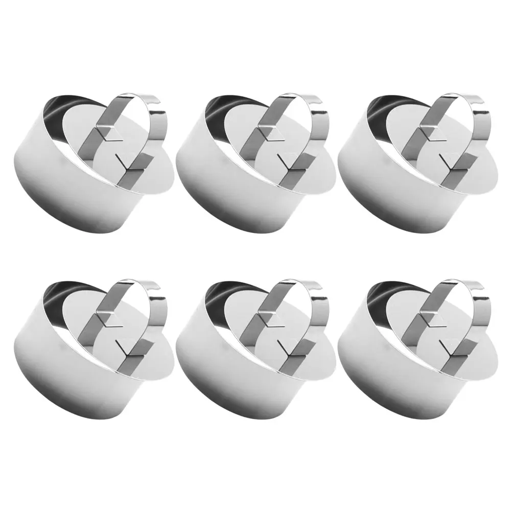 

6pcs Stainless Steel Round Cake Mold Set For Baking Mousse Cheesecakes Tarts Pancakes Diy Dessert Making Cooking Rings Baking