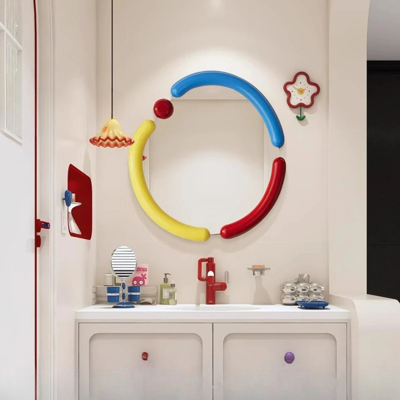 

Cute Modern Mirror Aesthetic Girls Korean Style Small Mirror Irregular Dressing Table Spiegel Wand Living Room Decorations