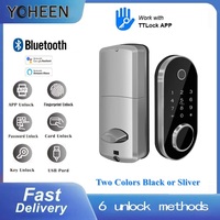 Waterproof TTlock Fingerprint Smart Lock Bluetooth App Password Key Card Nfc Phone Unlock Digital Door lock For Home Single60/70