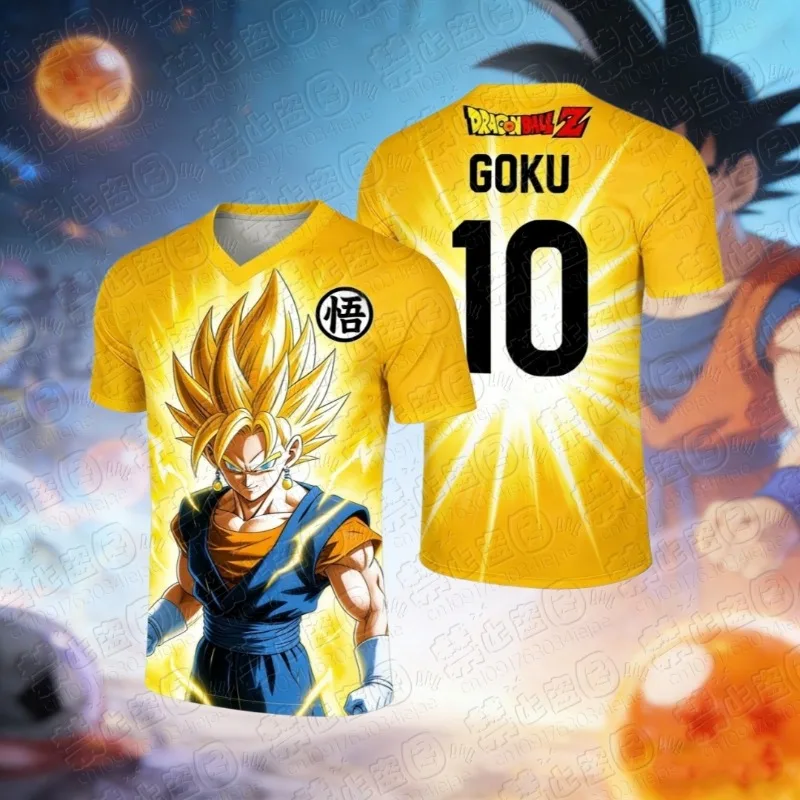 

Футболка с графическим принтом Dragon Ball Super Saiyan Goku 2026, летняя спортивная быстросохнущая футболка для мужчин, детская одежда, женская футболка
