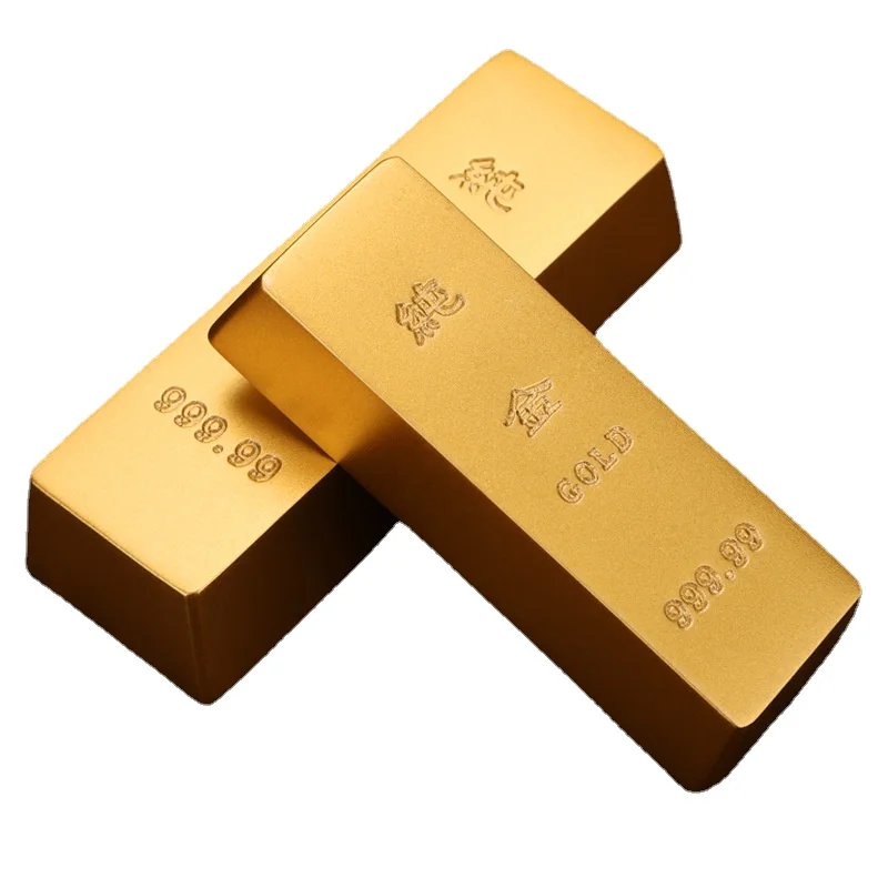 

1pcs Copper Material Simulation Gold Bar Gold Brick Solid Pure Copper Gilt Gold Bar Brass Handicraft Ornaments Home Decoration