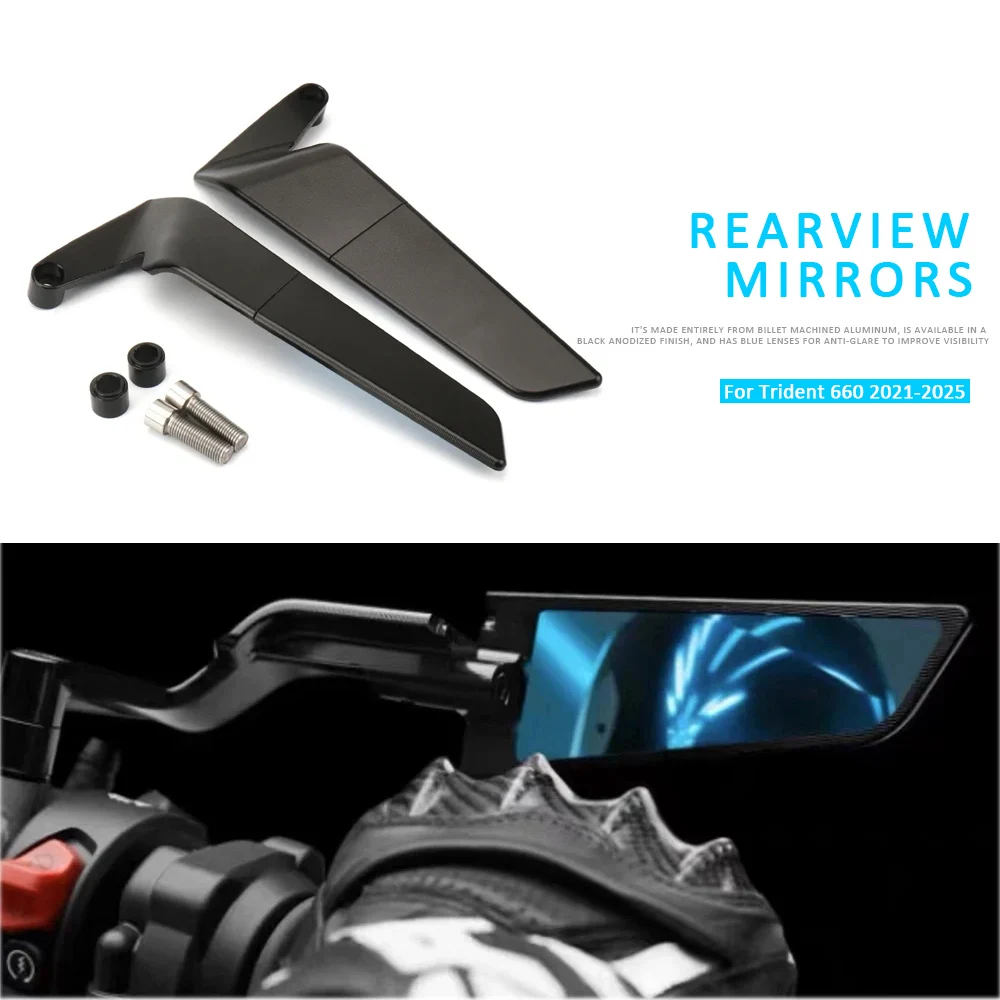 

Trident 660 2021-2025 Motorcycle For TRIDENT Trident 660 Aluminium Wind Wing Adjustable Rotating Rearview Mirror