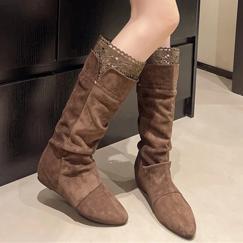 Lace Women Knee Hig…