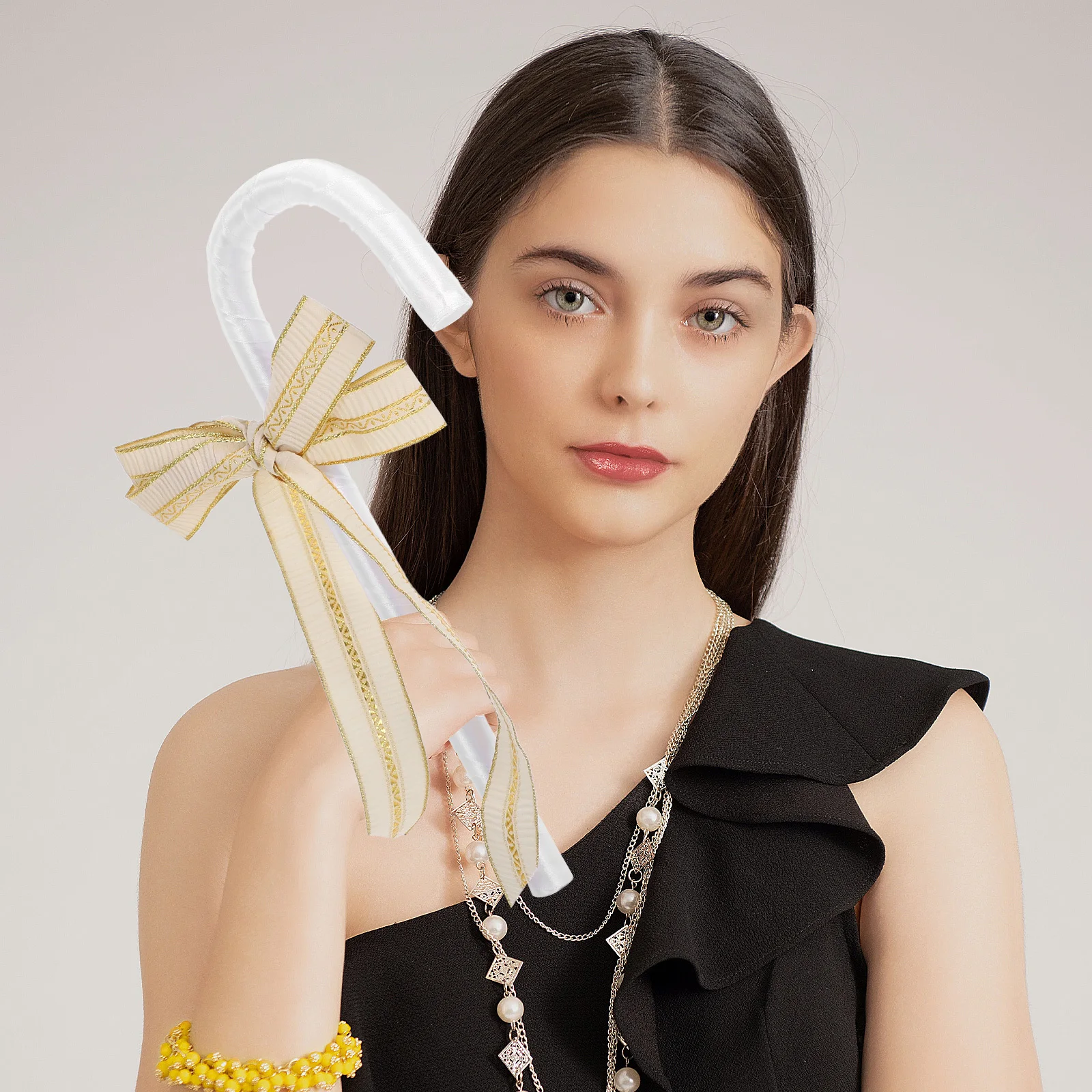 ديكور Bowknot زي قصب فستان أنيق الدعامة لحفلات الزفاف مرحلة الأداء كابينة تصوير التبعي