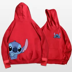 Stitch Disney Hooded Sweater for Men Women Spring Autumn Trend Cute Couple Long-sleeved Loose Sister Top