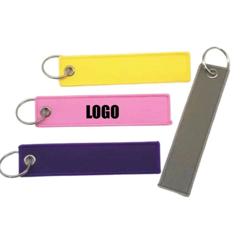 

Custom Logo Image Webbing Keychain Print Name Motorcycle Embroidery Ribbon Key Chain Personalized Aviation Bag Keyring Lanyard