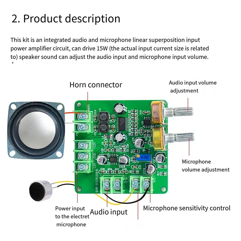 Audio Microphone Amplifier Board NE5532 Preamplifier Kit Electronic DIY Welding Assembly Training Production Filter