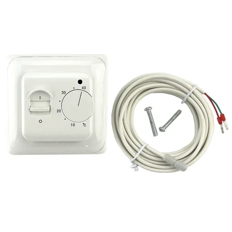  New Universal Mechanical Floor Heating Thermostat AC 230V Electronic Dual Room Warm Temperature Controller Retardant PC 