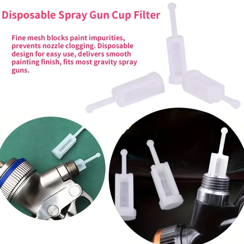 30/50/60-piece spray gun filters, suitable for painting operations. The fine mesh is a high-quality accessory for spray guns