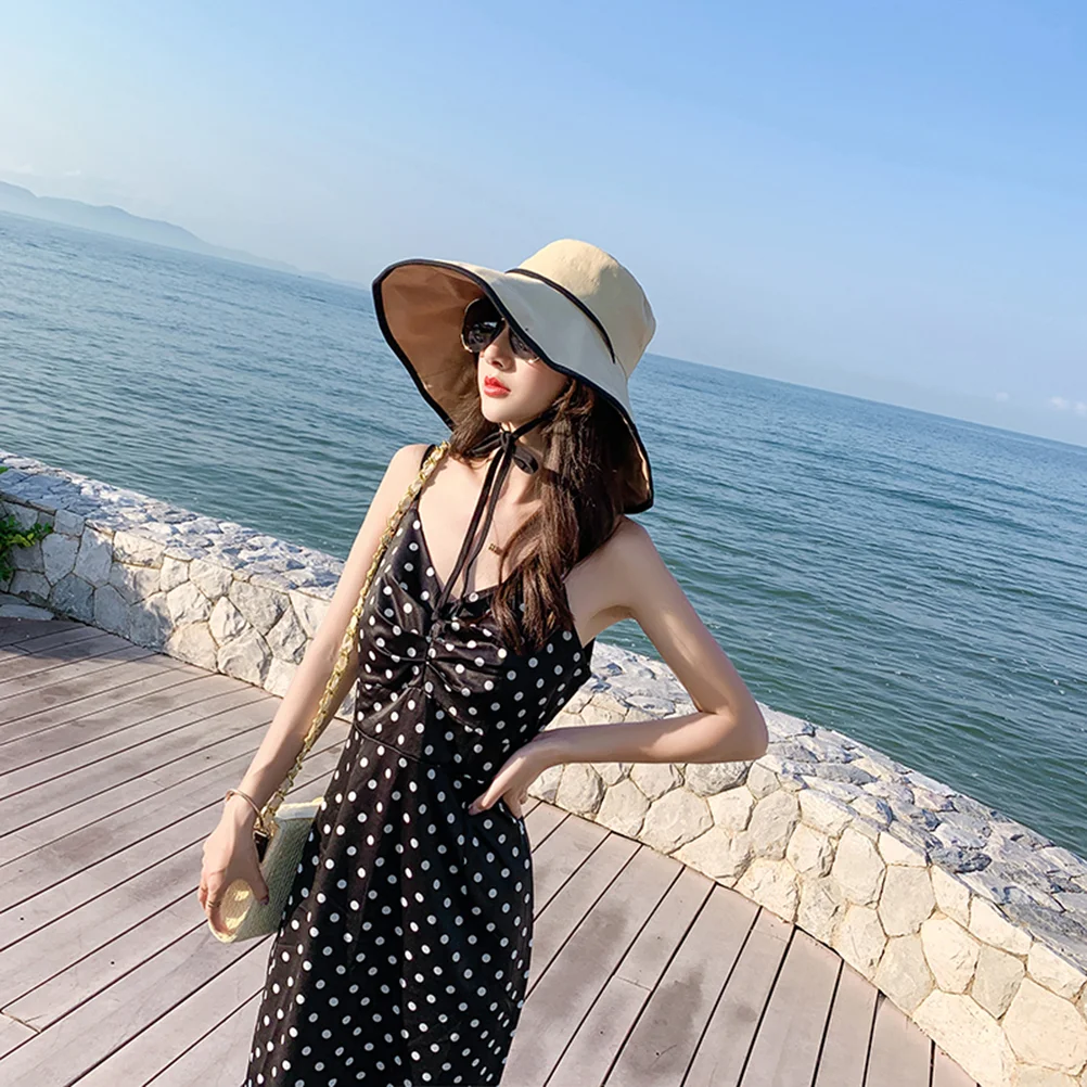 Cover Face Korean Version Seaside Wide Brim Sun Hat Cap Visor Hats for Women Bucket