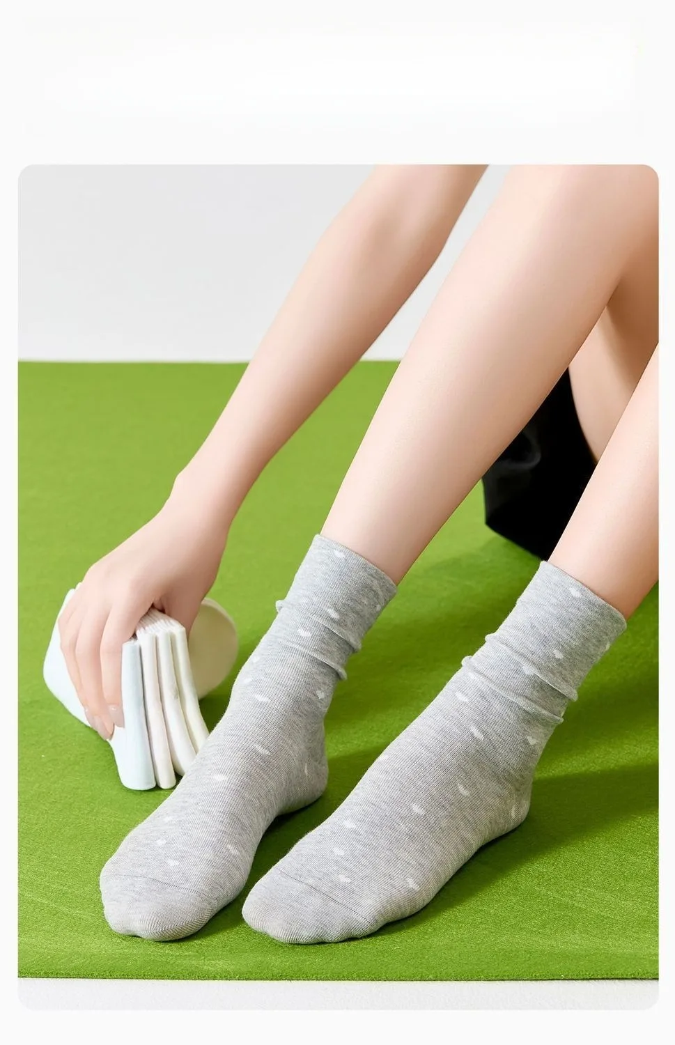 Neue Damen-Socken-Sets aus 100 % Baumwolle für Frühling, Herbst und Winter, mit Blumenmuster, mittellang, niedliche kurze Socken für Damen – Detail 13