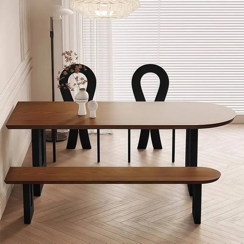 

Oval Japanese Kitchen Table Vintage Decoration Solid Luxury Kitchen Table Modern Nordic Black Muebles De Cocina Furniture Home