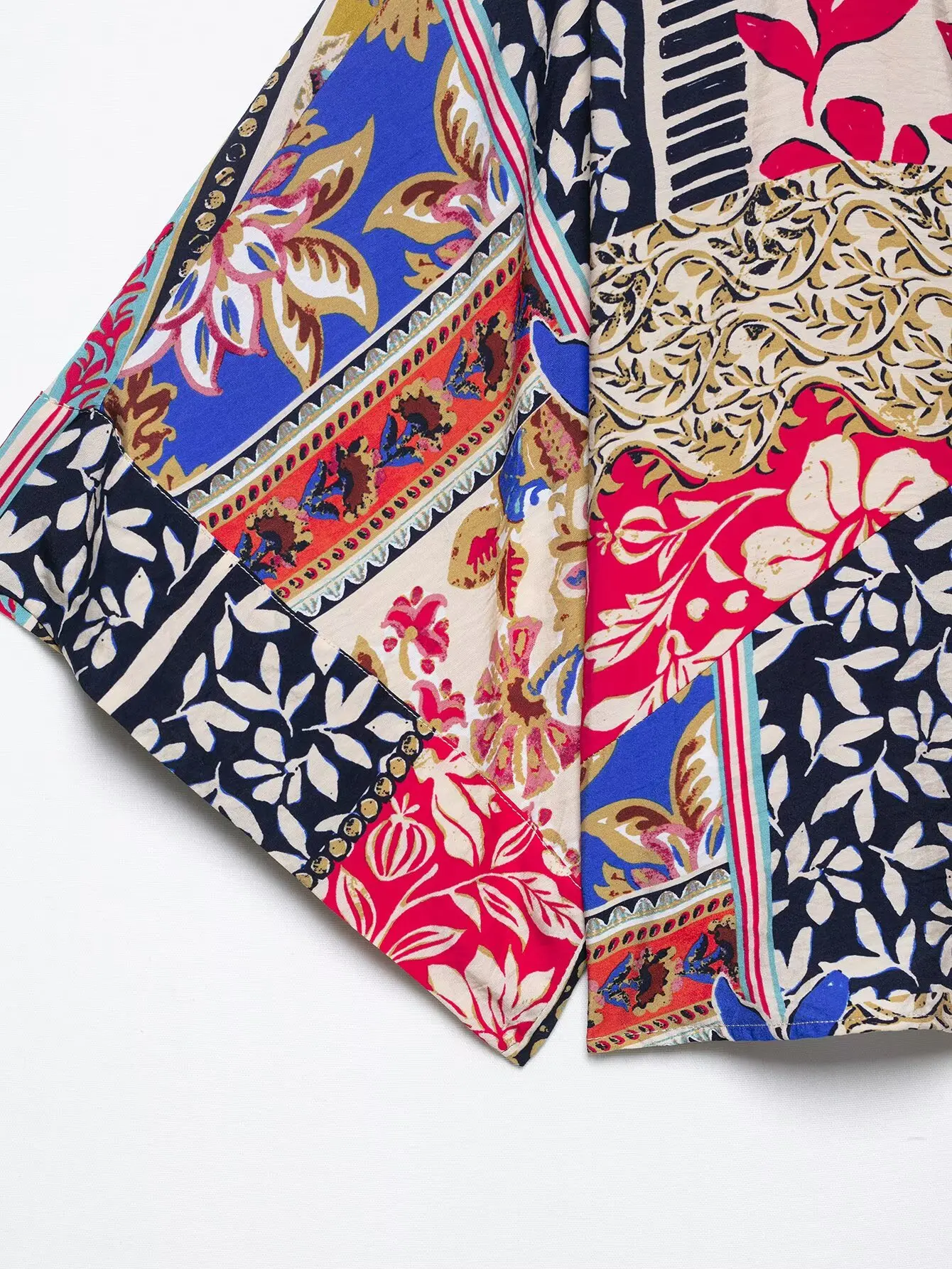 بلوزة كيمونو قصيرة مطبوعة من القماش على شكل حرف V للسيدات من Zevity بأكمام تشبه جناح الخفّاش قميص أنيق بلوزات LS9008 #4