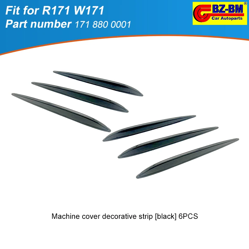 

6pcs Engine Hood Vent Grille Cover Trim Panel Parts For Mercedes Benz R171 W171 Slk Black Grill OEM 1718800385 1718800485