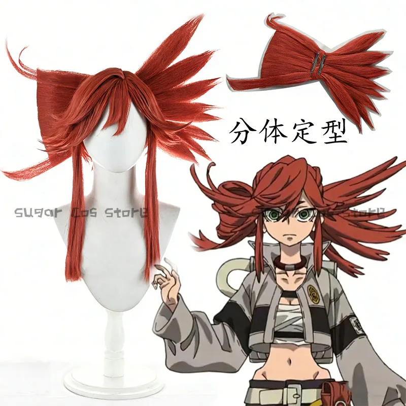 Gachiakuta Riyo Reaper-Peluca de Cosplay de Anime, pelo sintético naranja, moño con lazo de estilo Extra grande, accesorios para fiesta de Carnaval y Halloween para mujer