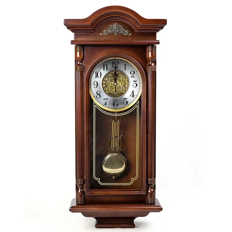 Big Vintage Wall Clock Silent Large Luxury Digital Antique European Wall Clock Wooden Classic Living Room Klok Home Decor AD50WC