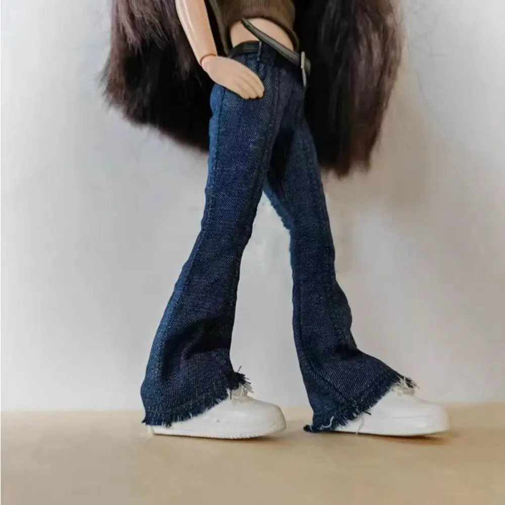 Casual Wear Cute Bell-bottoms Trousers Fashion Handmade Denim Pants Clothes DIY Accessories Kids Toys for Blythe ob24 ob22 Dolls