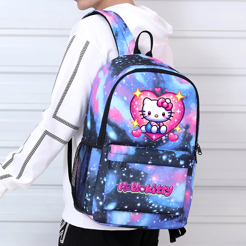 3 Stks/set Hello Kitty Rugzak Student Tiener Schooltas Meisje Jongen Terug Naar School Cartoon Tassen Lunch Tas Vrouwen Reizen Rugzak Pak