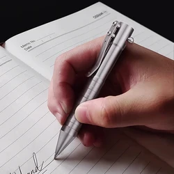High Quality Titanium Alloy Tactical Pen Creative Bolt Action Self Defense Ballpoint Pen for Student Office School Stationery