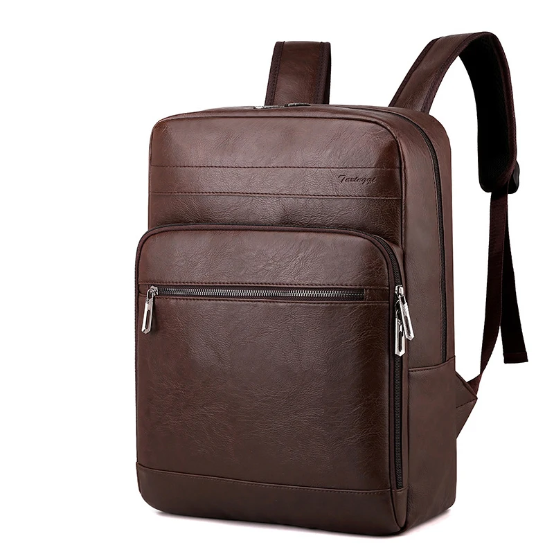 Men Multi-functional Backpack Fashionable PU Leather  Large Capacity Comfortable Laptop Bags School Business Leisure Backpacks