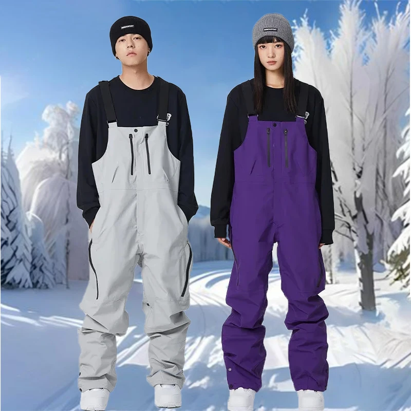 Snow Pants 2025 Winter Waterproof Women Skiing Overalls New Outdoor Mountain Man Snowboard Jumpsuits Sports Female Snow Trousers