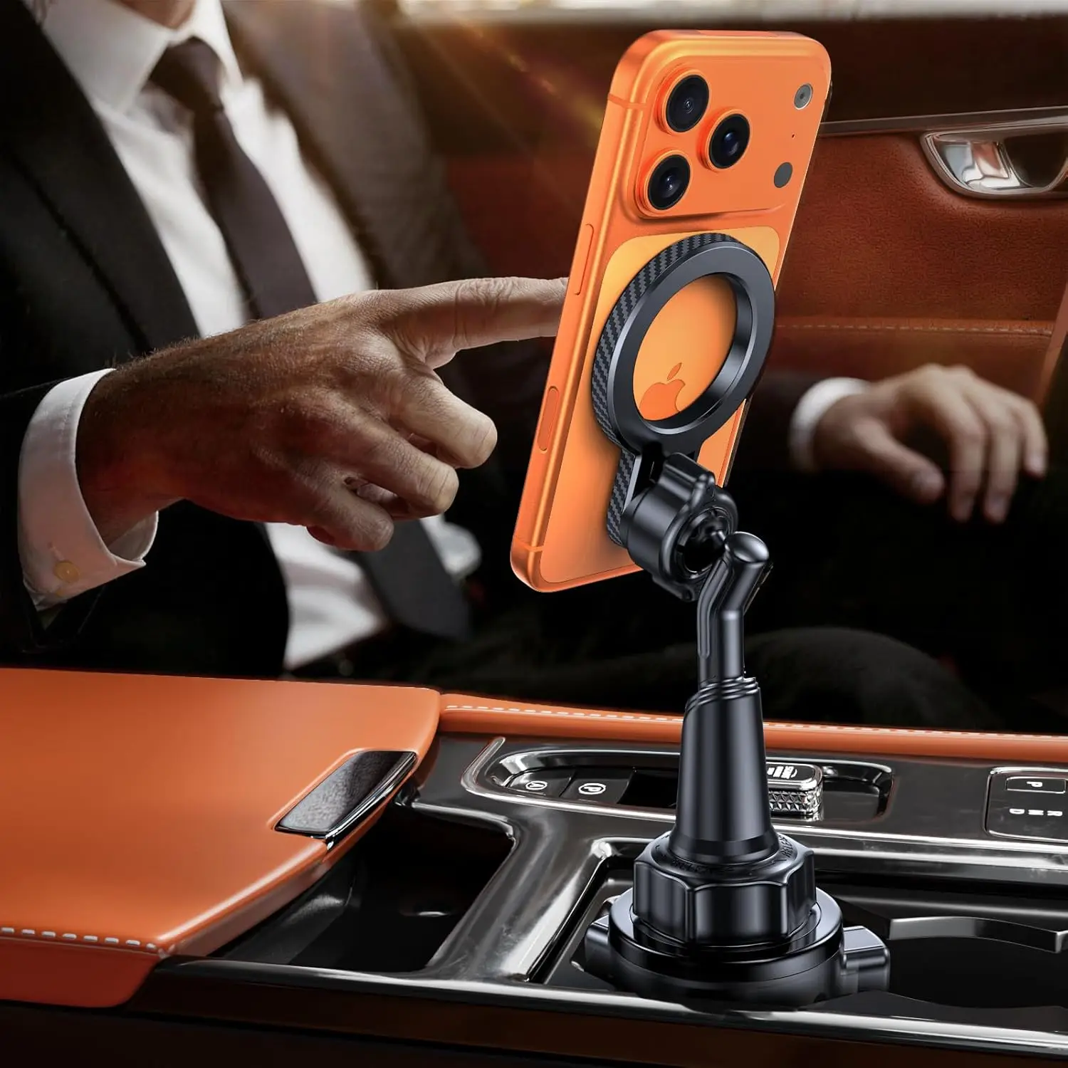 Strong Magnetic Car Cup Holder Phone Mount, Hands-Free for iPhone 16 15 14 13 12 Pro Max, Samsung & More
